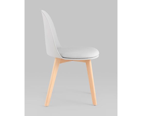 Стул Fog с подушкой светло-серый деревянные ножки, изображение 4 | Интернет магазин мебели и декора LifeDekor