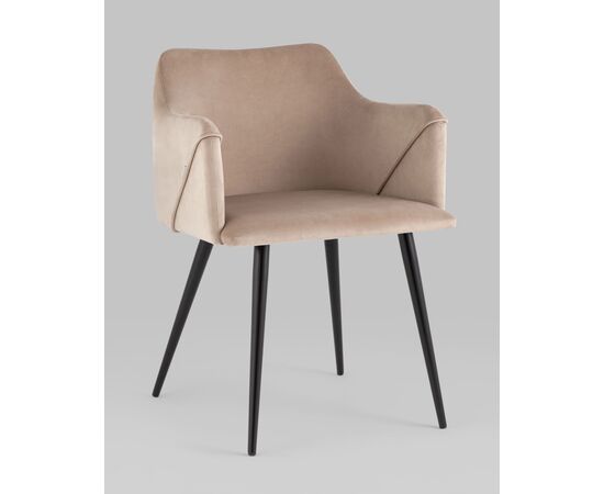 Стул с подлокотниками Джоэл велюр бежевый, изображение 2 | Интернет магазин мебели и декора LifeDekor