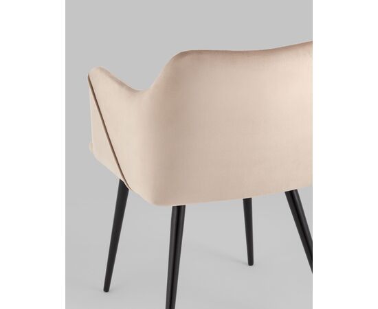 Стул с подлокотниками Джоэл велюр бежевый, изображение 7 | Интернет магазин мебели и декора LifeDekor