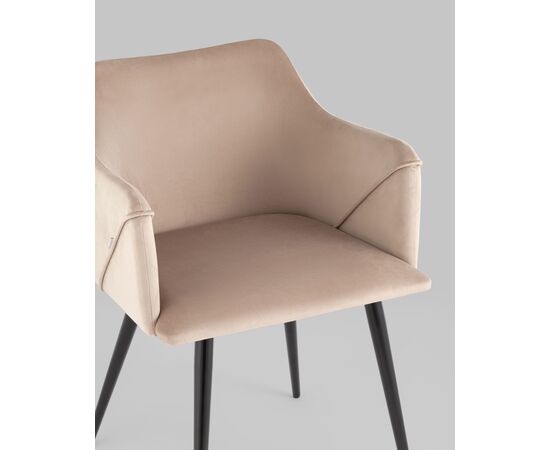 Стул с подлокотниками Джоэл велюр бежевый, изображение 8 | Интернет магазин мебели и декора LifeDekor
