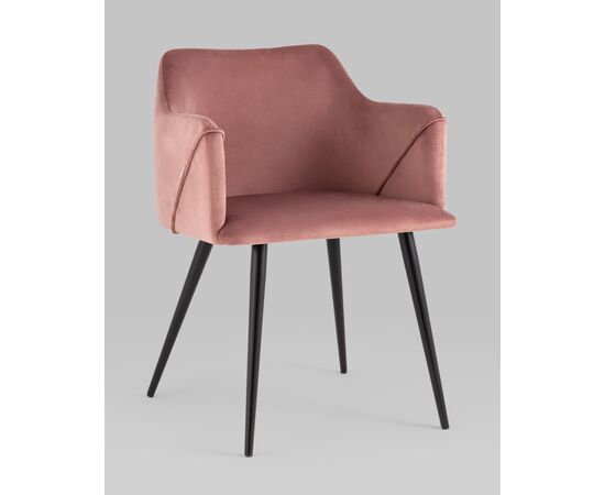Стул с подлокотниками Джоэл велюр пыльно-розовый, изображение 2 | Интернет магазин мебели и декора LifeDekor