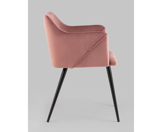 Стул с подлокотниками Джоэл велюр пыльно-розовый, изображение 4 | Интернет магазин мебели и декора LifeDekor