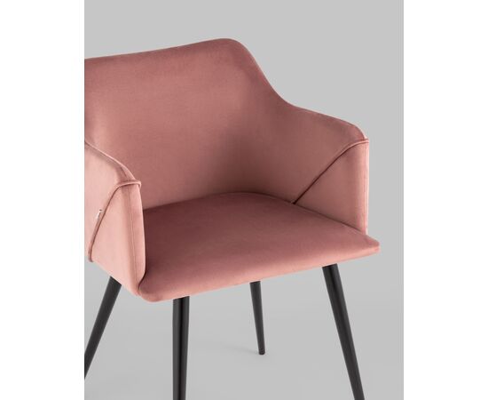 Стул с подлокотниками Джоэл велюр пыльно-розовый, изображение 8 | Интернет магазин мебели и декора LifeDekor