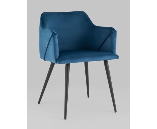 Стул с подлокотниками Джоэл велюр синий, изображение 2 | Интернет магазин мебели и декора LifeDekor