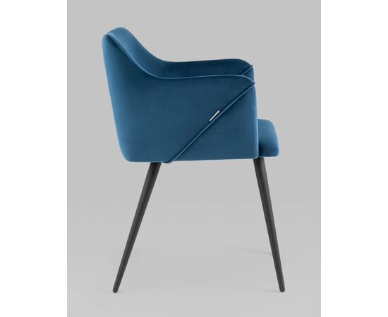 Стул с подлокотниками Джоэл велюр синий, изображение 4 | Интернет магазин мебели и декора LifeDekor