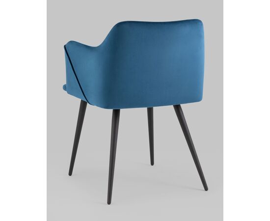 Стул с подлокотниками Джоэл велюр синий, изображение 6 | Интернет магазин мебели и декора LifeDekor
