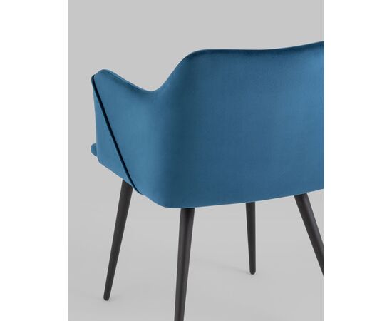 Стул с подлокотниками Джоэл велюр синий, изображение 7 | Интернет магазин мебели и декора LifeDekor