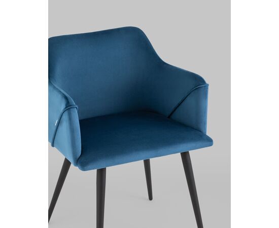 Стул с подлокотниками Джоэл велюр синий, изображение 8 | Интернет магазин мебели и декора LifeDekor