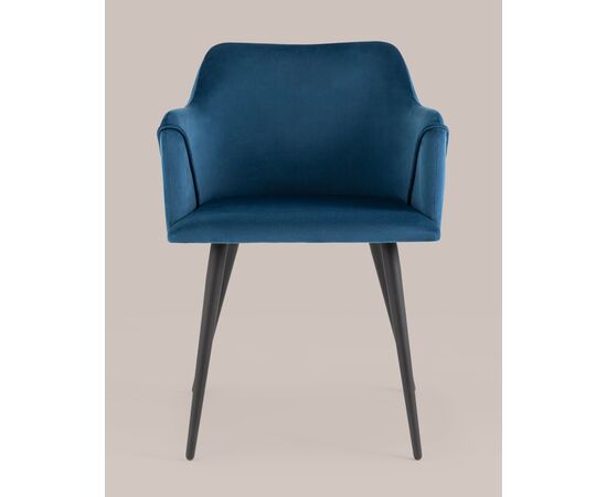 Стул с подлокотниками Джоэл велюр синий, изображение 3 | Интернет магазин мебели и декора LifeDekor