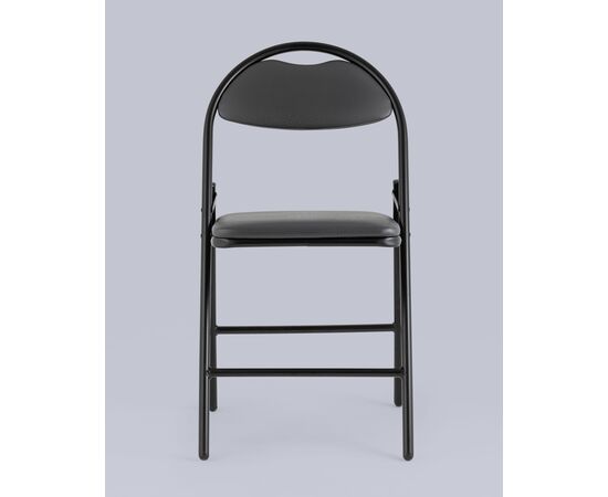 Стул складной Hagen экокожа серый каркас черный, изображение 3 | Интернет магазин мебели и декора LifeDekor