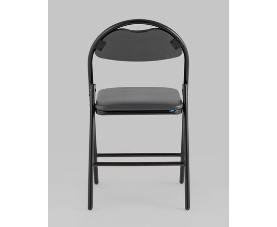 Стул складной Hagen экокожа серый каркас черный, изображение 5 | Интернет магазин мебели и декора LifeDekor