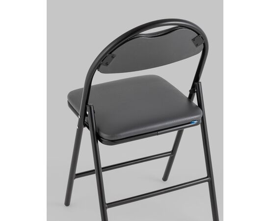 Стул складной Hagen экокожа серый каркас черный, изображение 7 | Интернет магазин мебели и декора LifeDekor