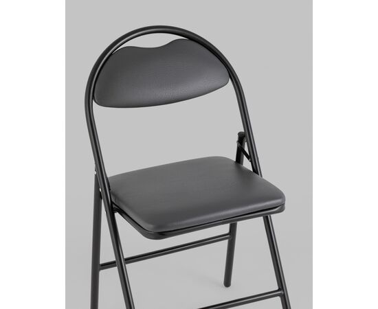Стул складной Hagen экокожа серый каркас черный, изображение 8 | Интернет магазин мебели и декора LifeDekor