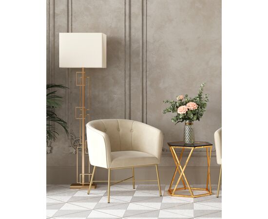 Журнальный столик Круз 93*80 стекло smoke сталь золото, изображение 3 | Интернет магазин мебели и декора LifeDekor