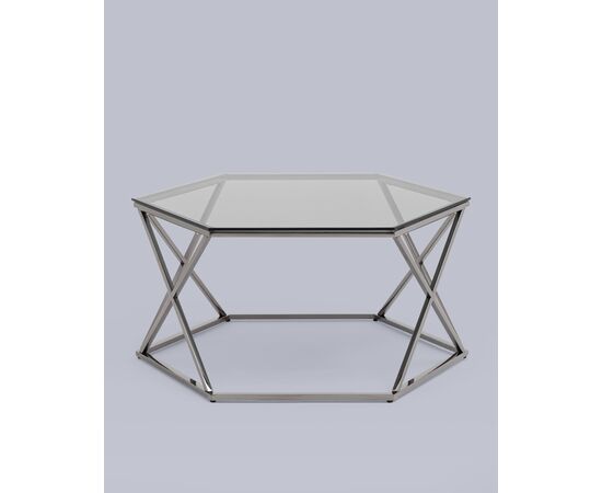 Журнальный столик Круз 93*80 стекло smoke сталь темный хром, изображение 6 | Интернет магазин мебели и декора LifeDekor