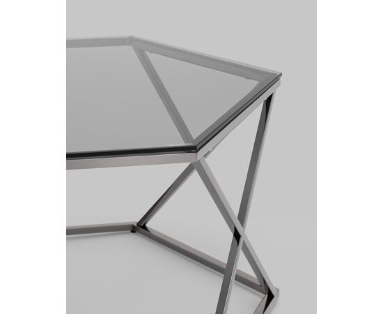 Журнальный столик Круз 93*80 стекло smoke сталь темный хром, изображение 8 | Интернет магазин мебели и декора LifeDekor