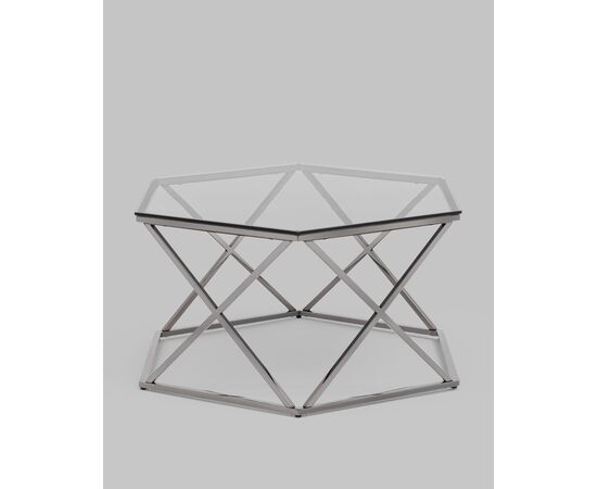 Журнальный столик Круз 93*80 стекло smoke сталь темный хром, изображение 5 | Интернет магазин мебели и декора LifeDekor