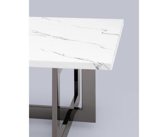 Журнальный столик Нэйтан 122*61 белый мрамор сталь темный хром, изображение 16 | Интернет магазин мебели и декора LifeDekor