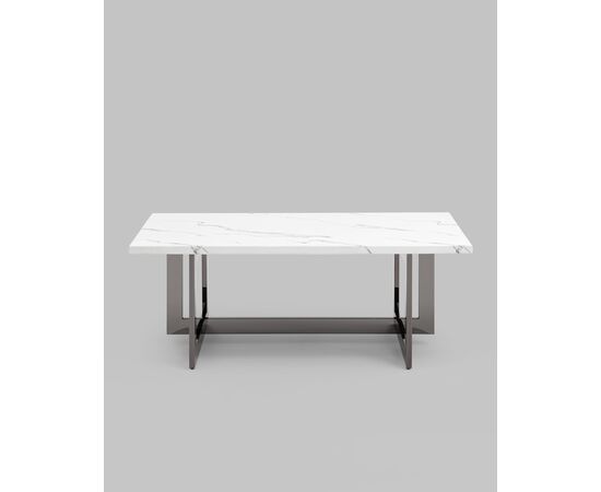 Журнальный столик Нэйтан 122*61 белый мрамор сталь темный хром, изображение 15 | Интернет магазин мебели и декора LifeDekor