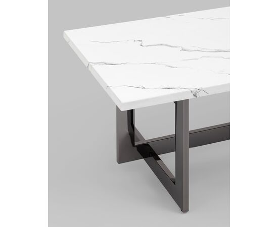 Журнальный столик Нэйтан 122*61 белый мрамор сталь темный хром, изображение 17 | Интернет магазин мебели и декора LifeDekor