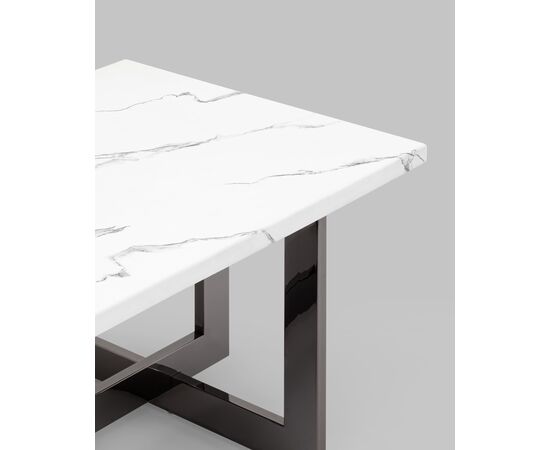 Журнальный столик Нэйтан 122*61 белый мрамор сталь темный хром, изображение 18 | Интернет магазин мебели и декора LifeDekor
