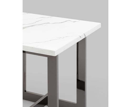 Журнальный столик Нэйтан 61*61 белый мрамор сталь темный хром, изображение 12 | Интернет магазин мебели и декора LifeDekor