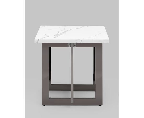 Журнальный столик Нэйтан 61*61 белый мрамор сталь темный хром, изображение 10 | Интернет магазин мебели и декора LifeDekor