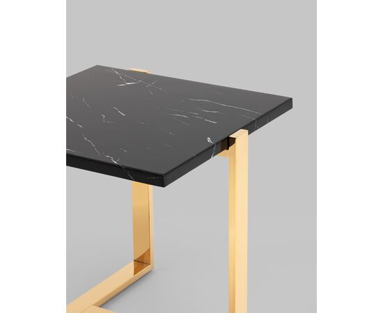 Журнальный столик Тоби 61*61 черный мрамор сталь золото, изображение 7 | Интернет магазин мебели и декора LifeDekor