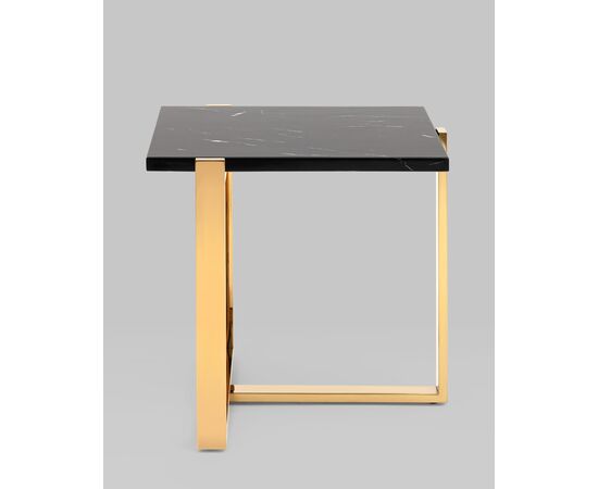 Журнальный столик Тоби 61*61 черный мрамор сталь золото, изображение 5 | Интернет магазин мебели и декора LifeDekor