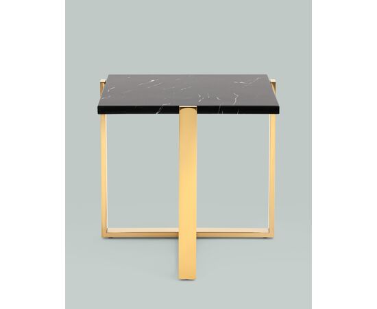 Журнальный столик Тоби 61*61 черный мрамор сталь золото, изображение 6 | Интернет магазин мебели и декора LifeDekor