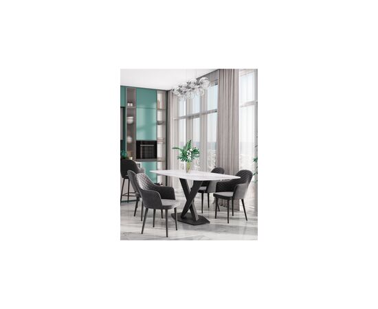 Стол обеденный Belle 180х90 белый мрамор, изображение 4 | Интернет магазин мебели и декора LifeDekor