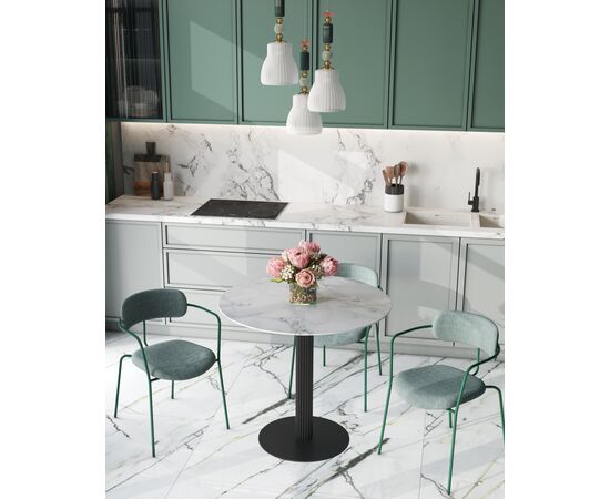 Стол обеденный Stem D90 мрамор, изображение 5 | Интернет магазин мебели и декора LifeDekor