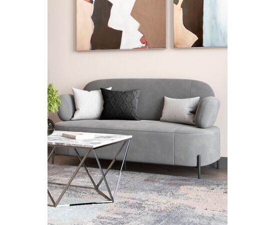Диван Кэнди велюр серый, изображение 3 | Интернет магазин мебели и декора LifeDekor