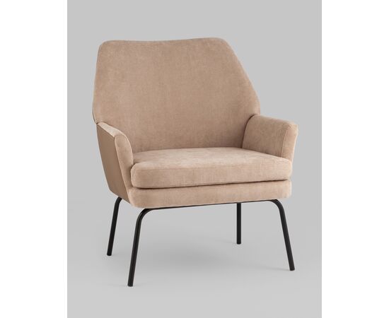 Кресло Харви светло-коричневый с коричневой экокожей, изображение 2 | Интернет магазин мебели и декора LifeDekor