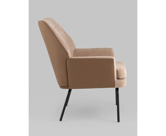 Кресло Харви светло-коричневый с коричневой экокожей, изображение 4 | Интернет магазин мебели и декора LifeDekor