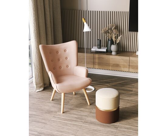 Кресло Хью велюр бежевый, изображение 3 | Интернет магазин мебели и декора LifeDekor