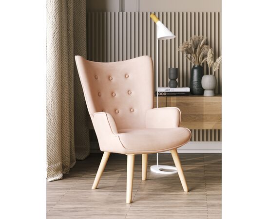 Кресло Хью велюр бежевый, изображение 4 | Интернет магазин мебели и декора LifeDekor