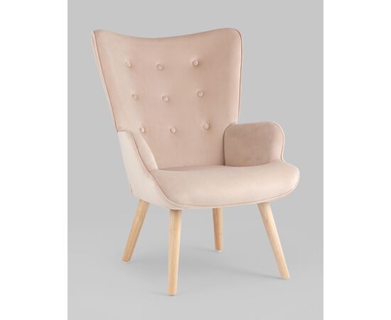 Кресло Хью велюр бежевый, изображение 2 | Интернет магазин мебели и декора LifeDekor