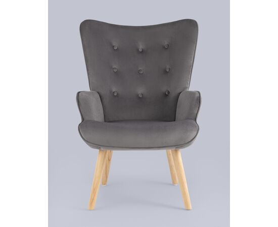 Кресло Хью велюр серый, изображение 3 | Интернет магазин мебели и декора LifeDekor
