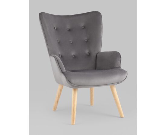 Кресло Хью велюр серый, изображение 2 | Интернет магазин мебели и декора LifeDekor
