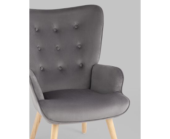 Кресло Хью велюр серый, изображение 8 | Интернет магазин мебели и декора LifeDekor