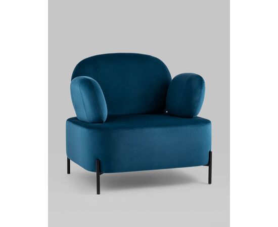 Кресло Кэнди с подлокотниками велюр синий, изображение 2 | Интернет магазин мебели и декора LifeDekor