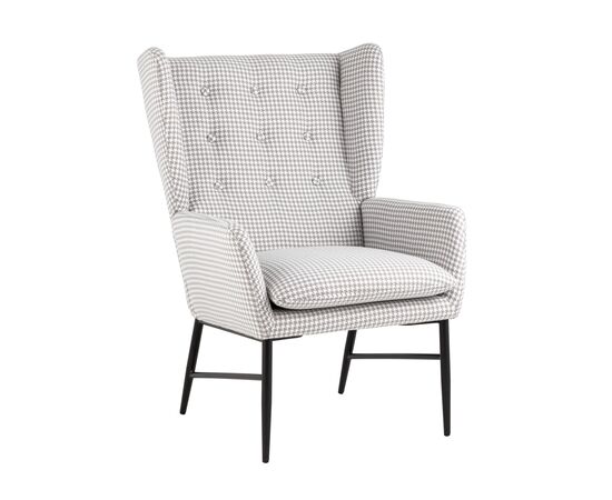 Кресло Мэйден гусиная лапка серый | Интернет магазин мебели и декора LifeDekor