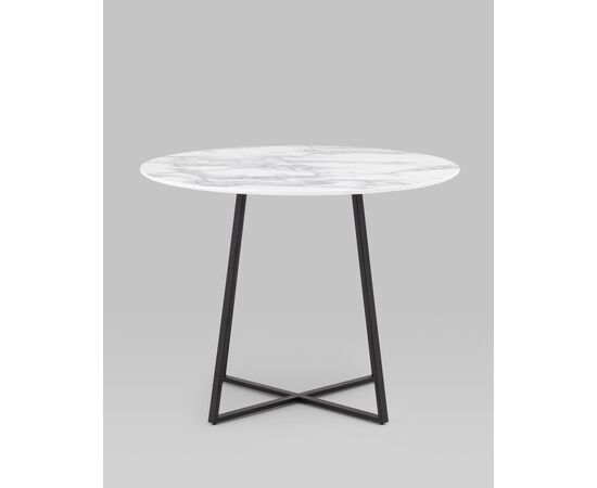 Стол обеденный Дакота 100*100 белый мрамор ножки черные, изображение 5 | Интернет магазин мебели и декора LifeDekor