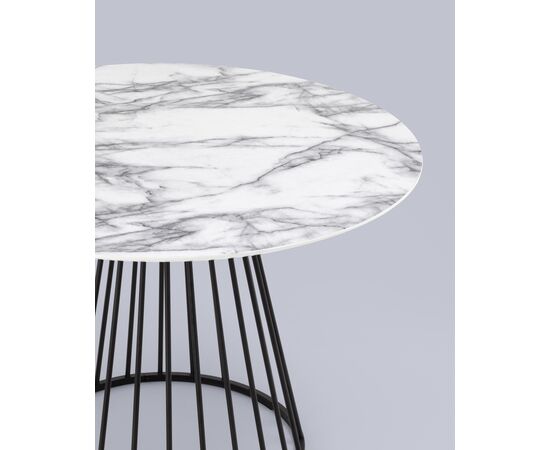 Стол обеденный Ливерпуль 110*110 белый мрамор черная ножка, изображение 6 | Интернет магазин мебели и декора LifeDekor