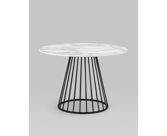 Стол обеденный Ливерпуль 110*110 белый мрамор черная ножка, изображение 5 | Интернет магазин мебели и декора LifeDekor