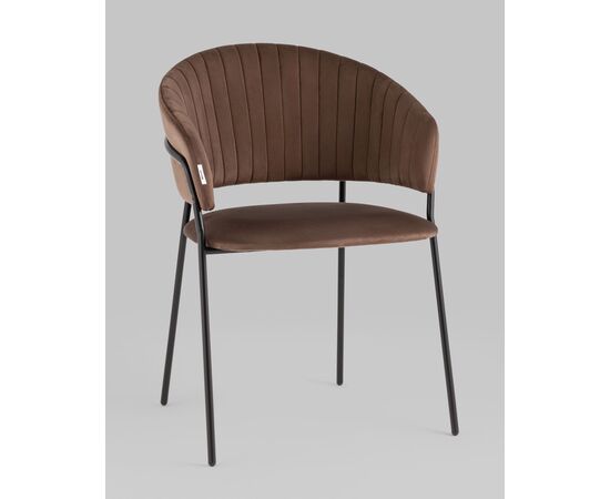 Стул Бруно велюр коричневый, изображение 2 | Интернет магазин мебели и декора LifeDekor