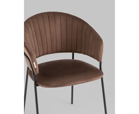 Стул Бруно велюр коричневый, изображение 8 | Интернет магазин мебели и декора LifeDekor
