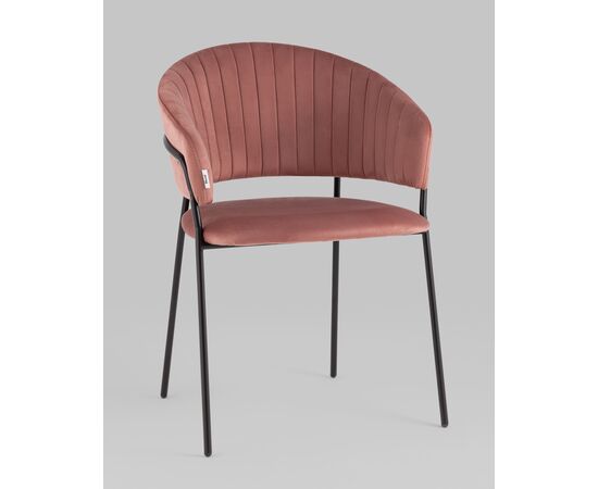 Стул Бруно велюр пыльно-розовый, изображение 2 | Интернет магазин мебели и декора LifeDekor