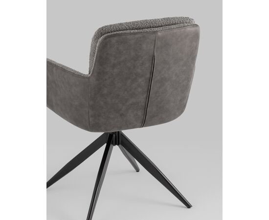 Стул обеденный Waldo серый с серой экокожей, изображение 9 | Интернет магазин мебели и декора LifeDekor